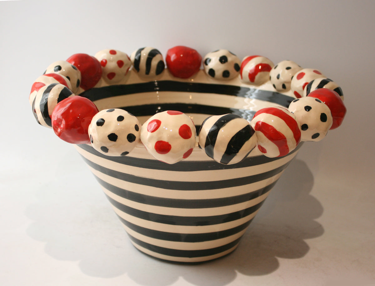 Large Conical Beaded Basin