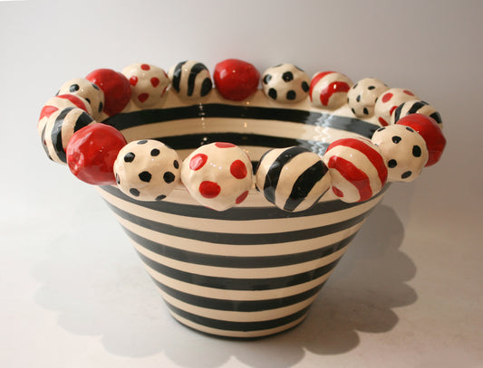 Large Conical Beaded Basin
