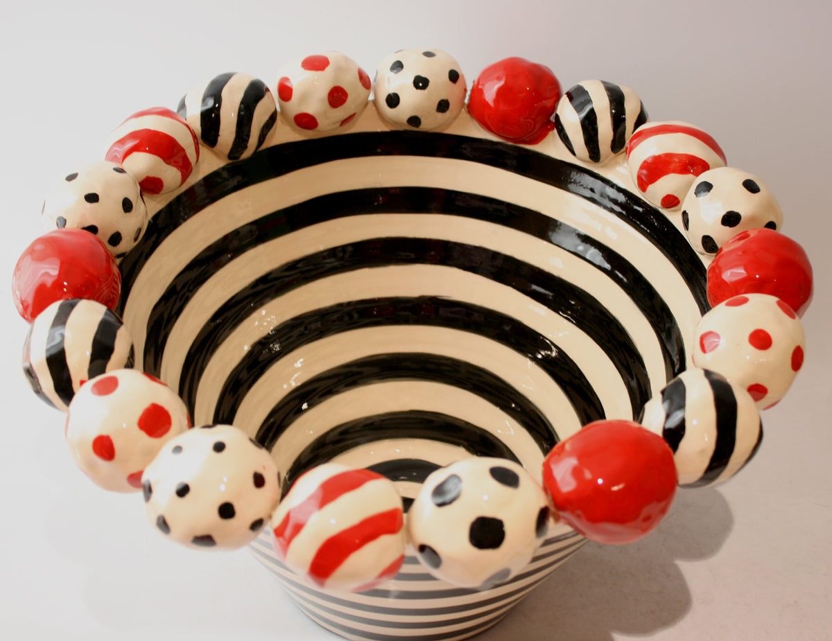 Large Conical Beaded Basin