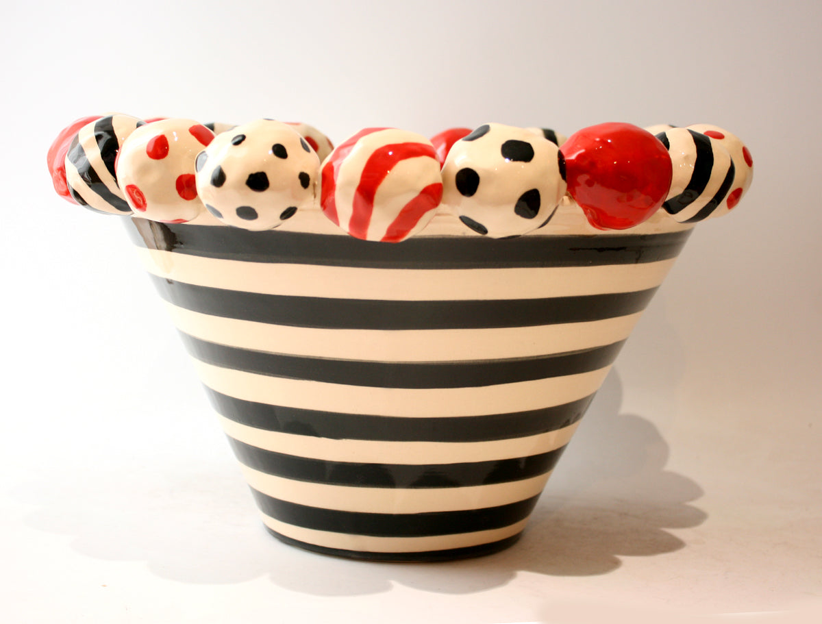 Large Conical Beaded Basin