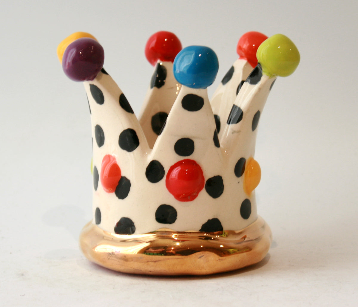 Crown Candleholder in Polka Dot