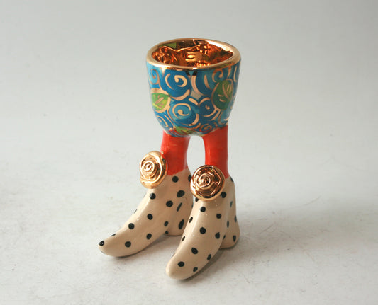 Egg Cup in Blue Rosebush