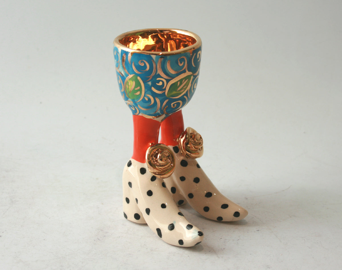 Egg Cup in Blue Rosebush