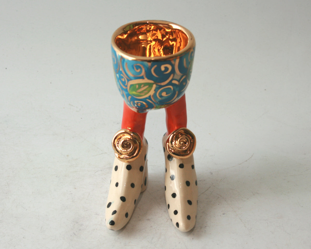 Egg Cup in Blue Rosebush