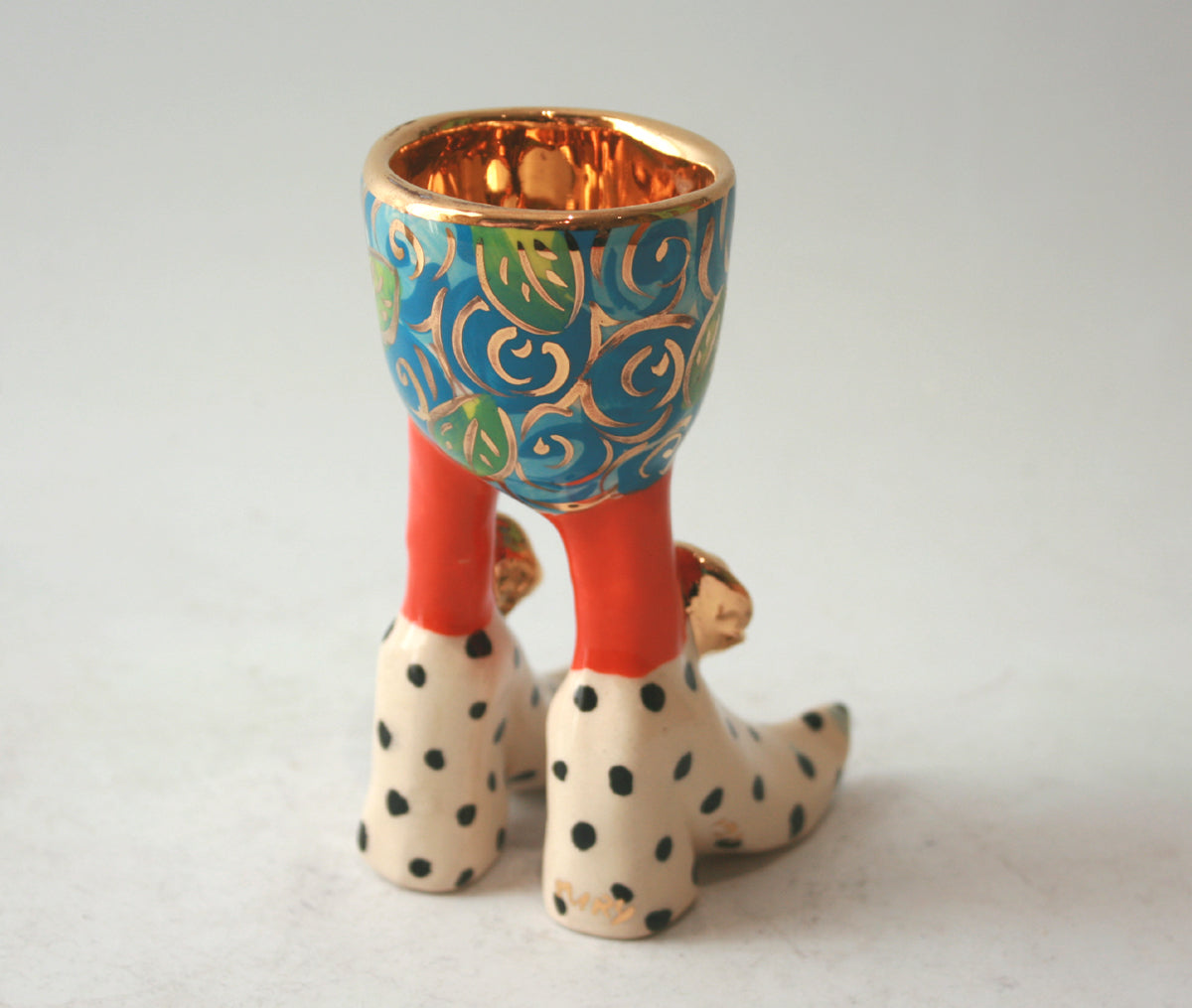 Egg Cup in Blue Rosebush