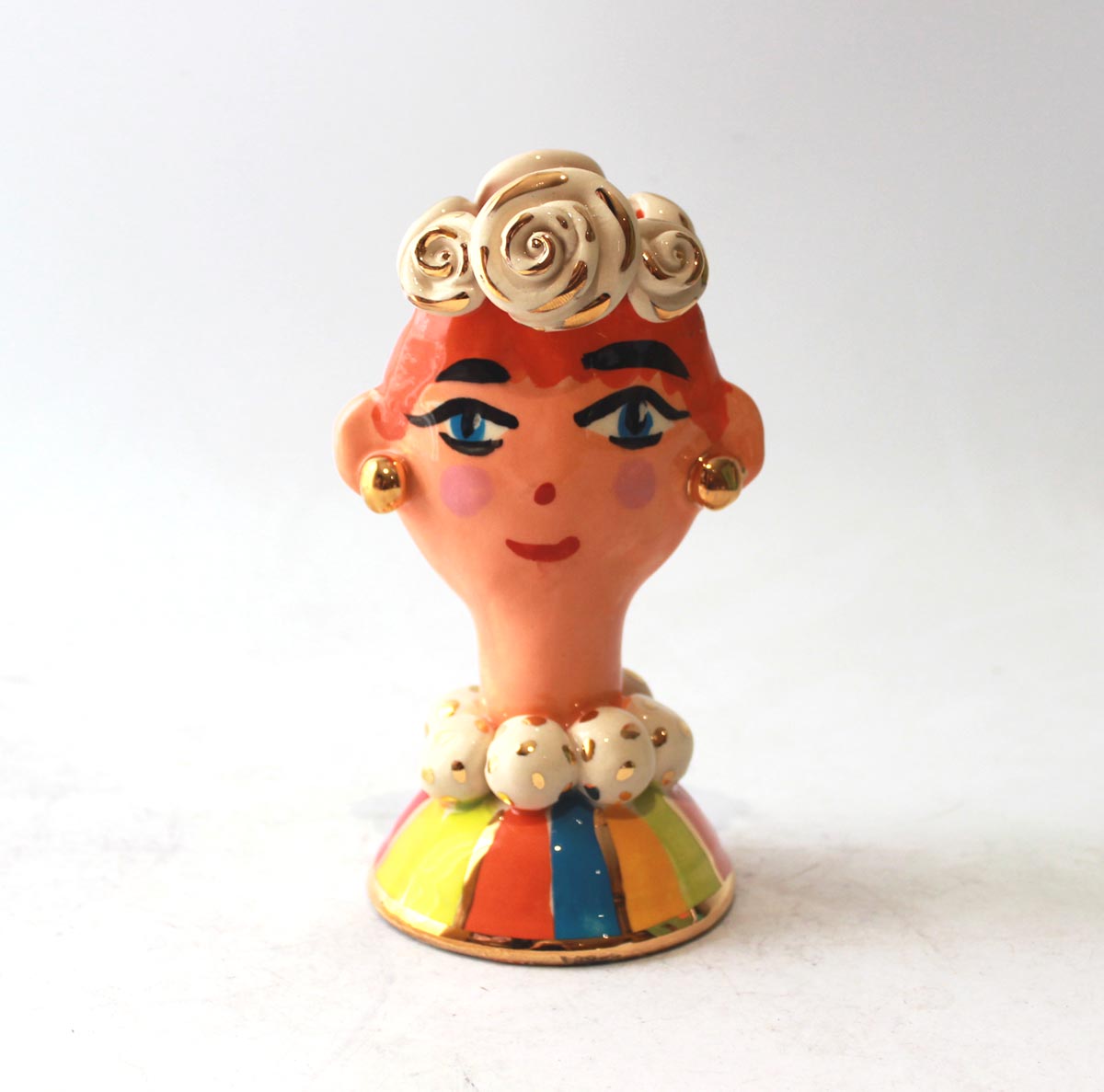 Baby Face Vase in Multicolour Stripe