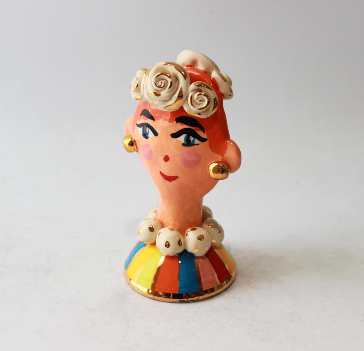 Baby Face Vase in Multicolour Stripe