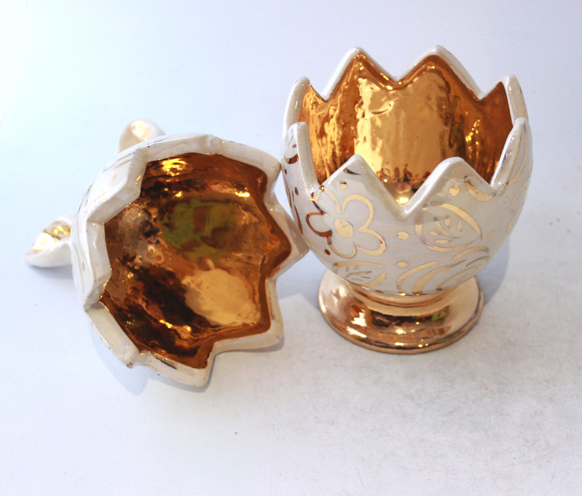 Easter Egg with Ears in Gold Blooms