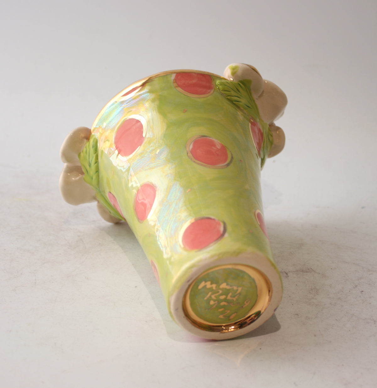 Tiny Flared Vase in Daisy Dots Green