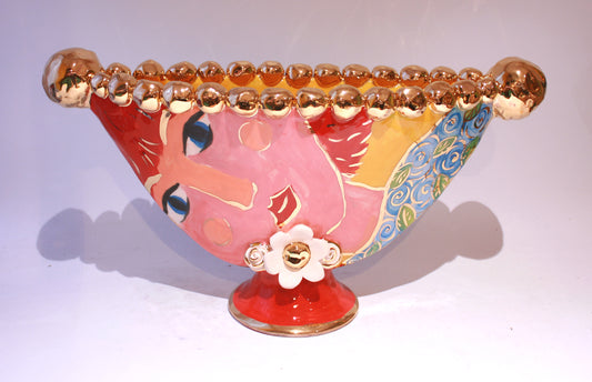 Gondola Bowl in Blue Rosebush