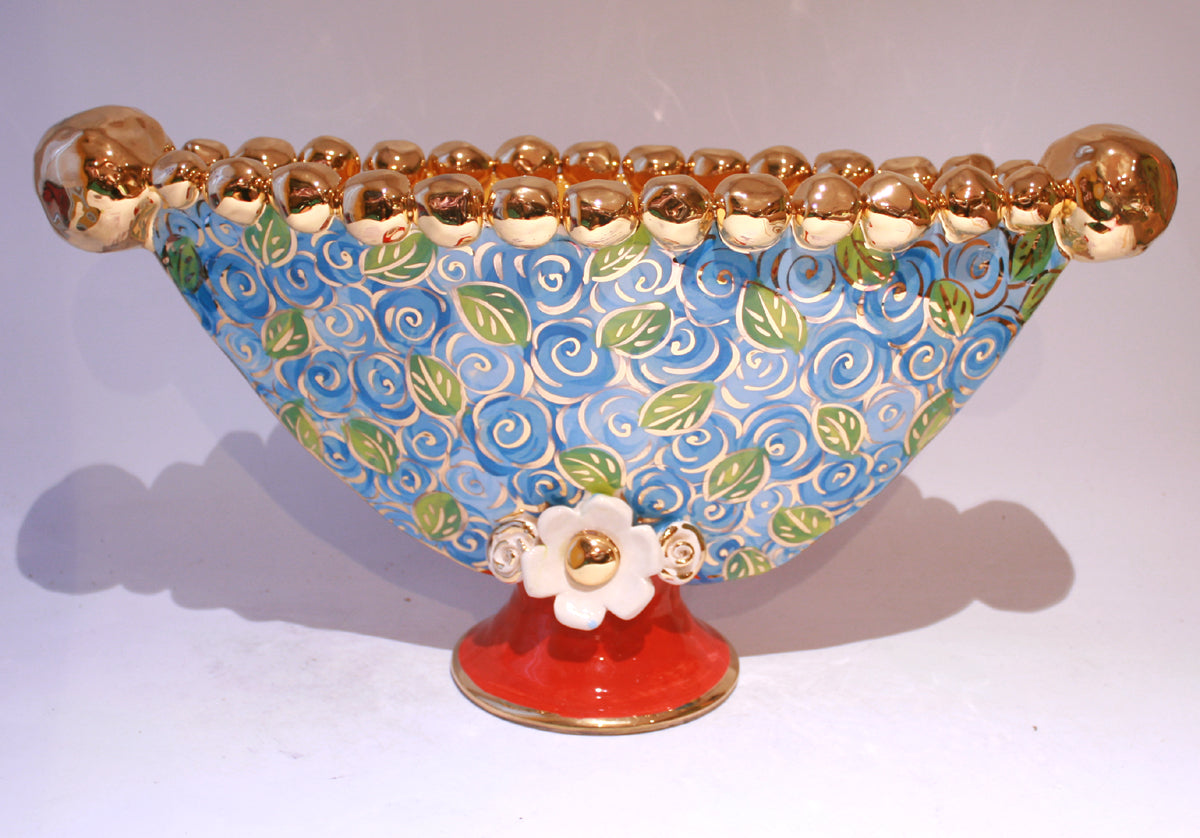 Gondola Bowl in Blue Rosebush