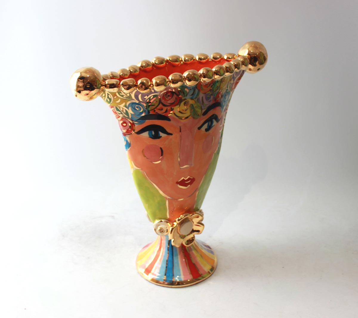 Beaded Gondola Face Vase