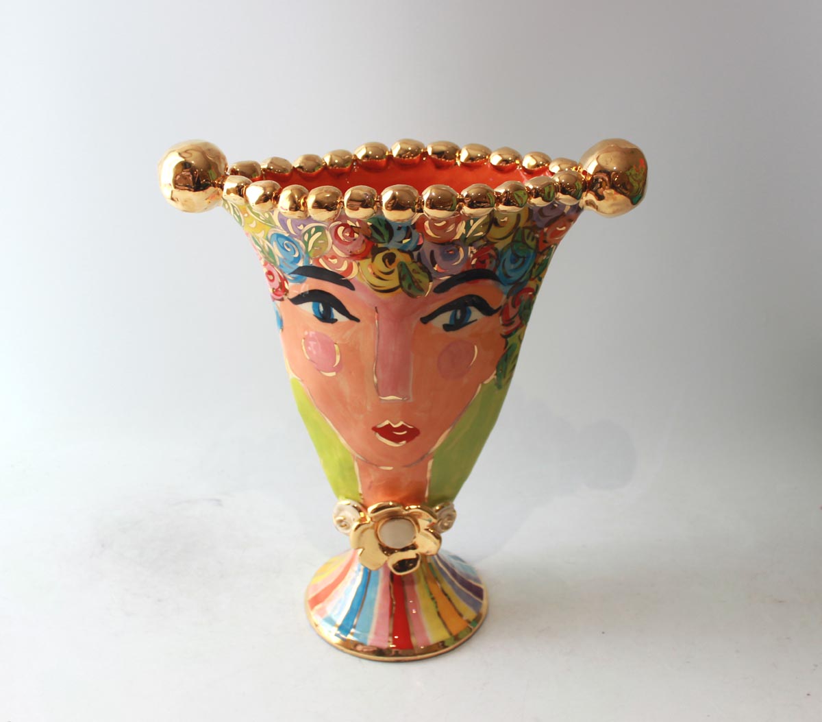 Beaded Gondola Face Vase