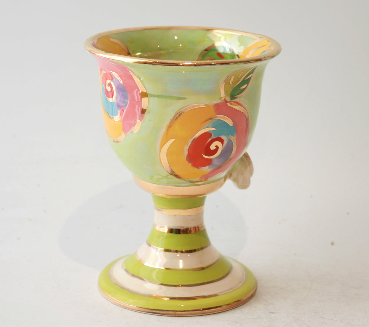 Goblet in Gold New Rose on Green