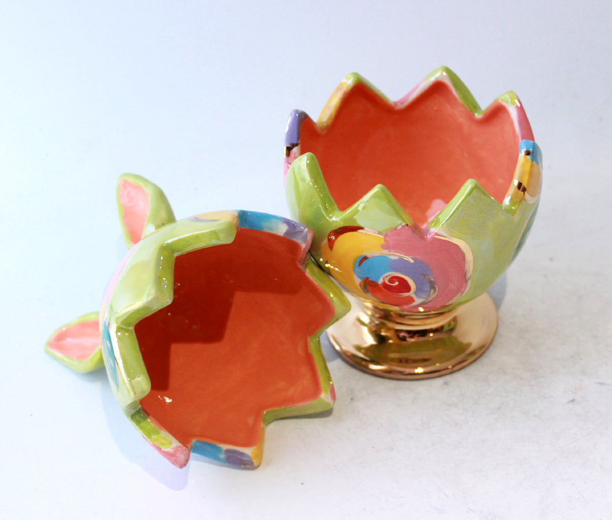 Easter Egg with Ears in Gold New Rose Green