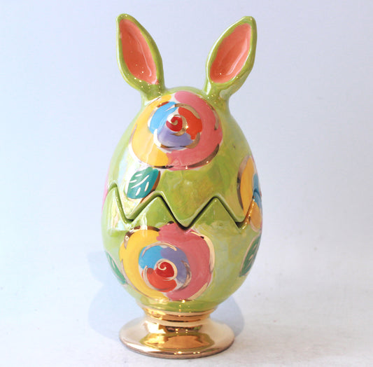 Easter Egg with Ears in Gold New Rose Green