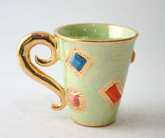 Jewelled Lady Gaga Mug in Shimmering Green