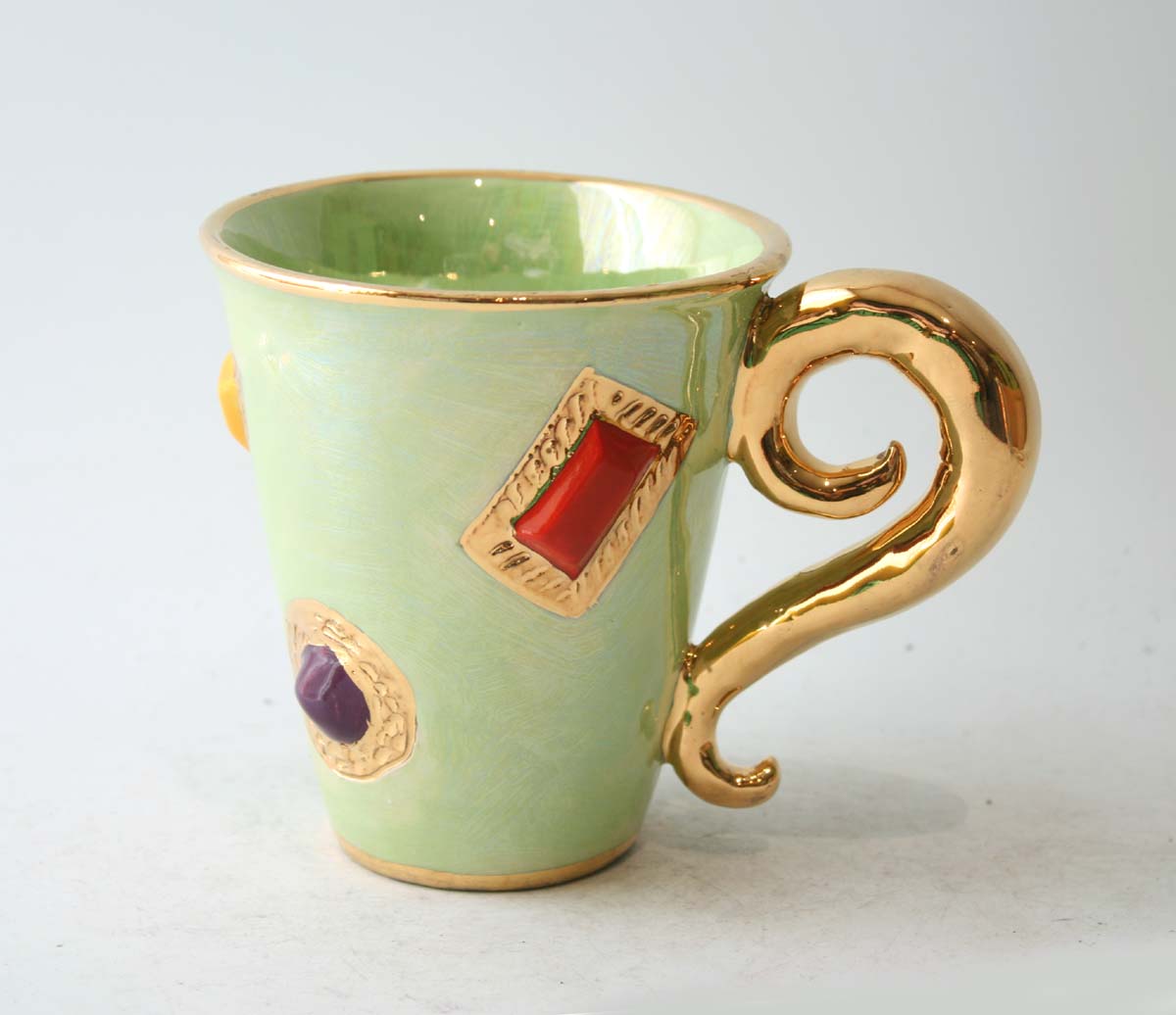 Jewelled Lady Gaga Mug in Shimmering Green