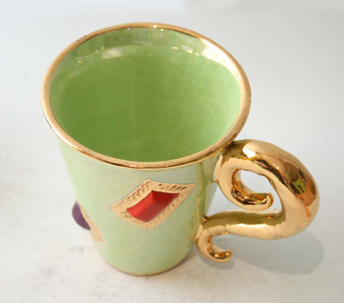 Jewelled Lady Gaga Mug in Shimmering Green