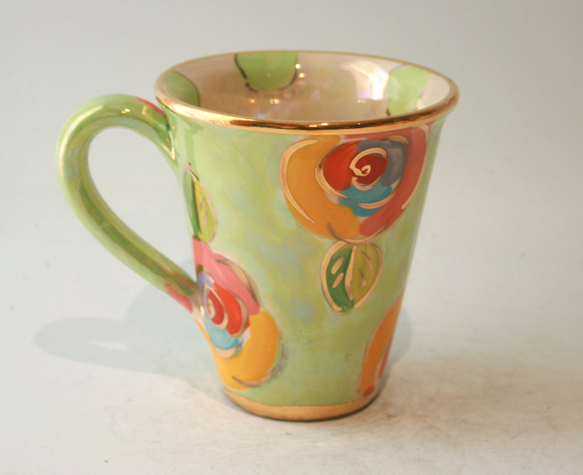 New Shape Large Mug in Lustred Rose Green
