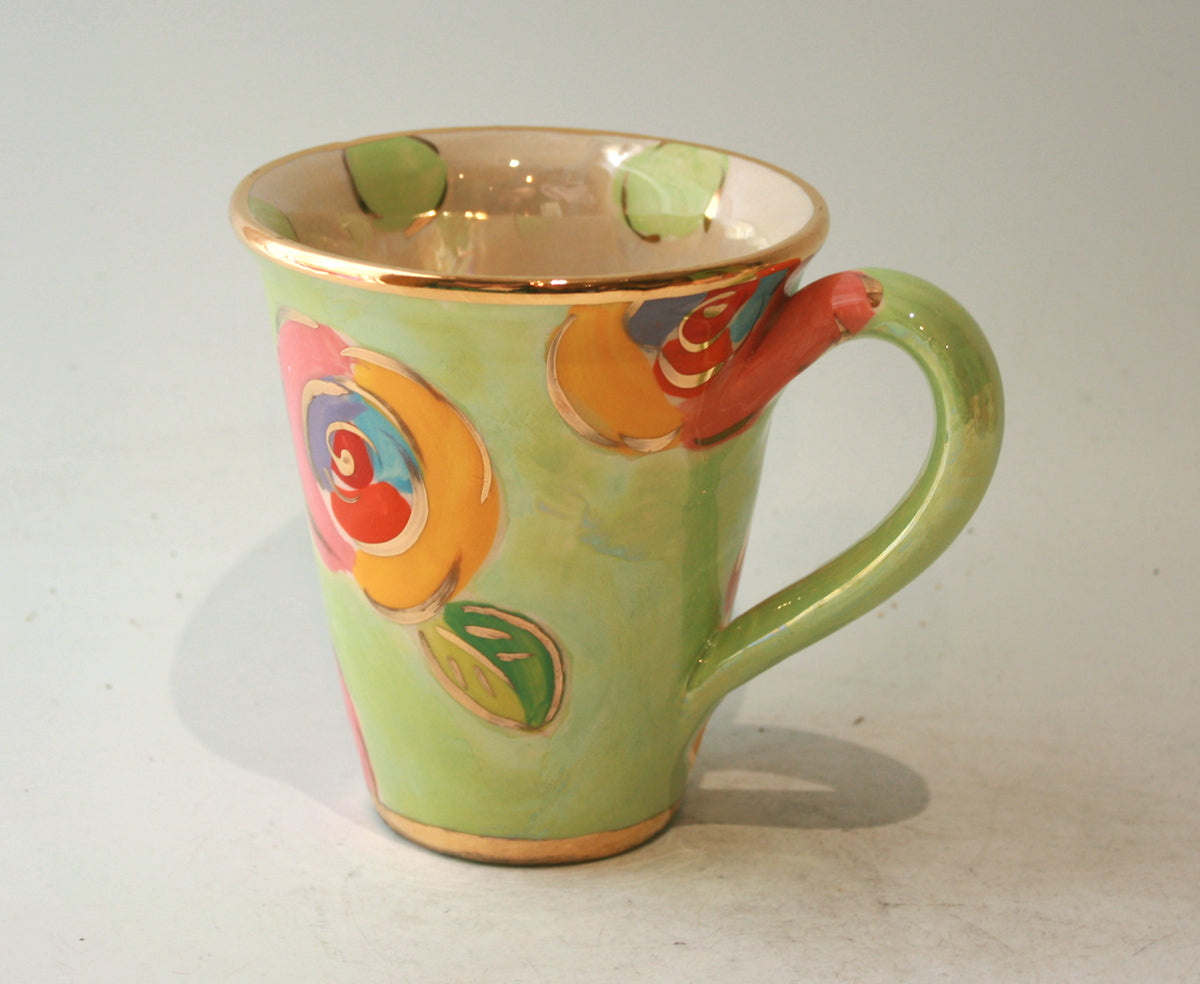 New Shape Large Mug in Lustred Rose Green