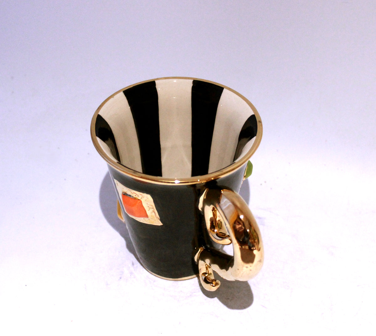 New Shape Large Jewelled Mug in Black with Lady Gaga Handle