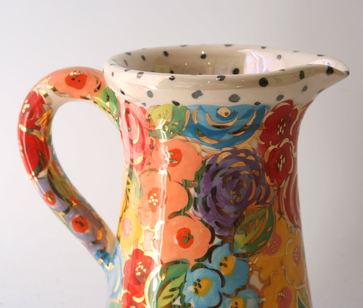 Medium Conical Pitcher in Blooms