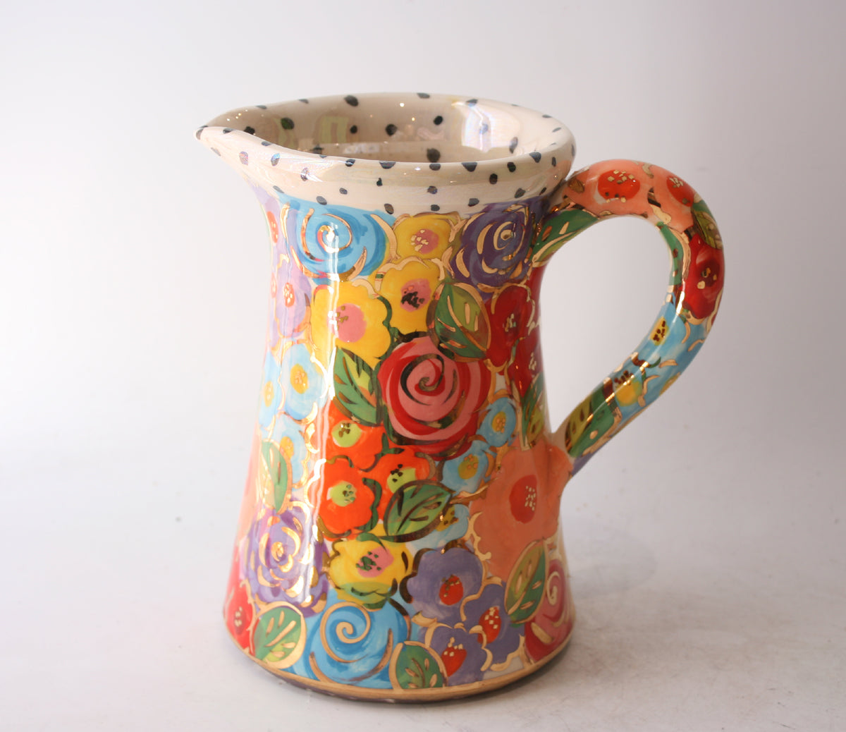 Medium Conical Pitcher in Blooms