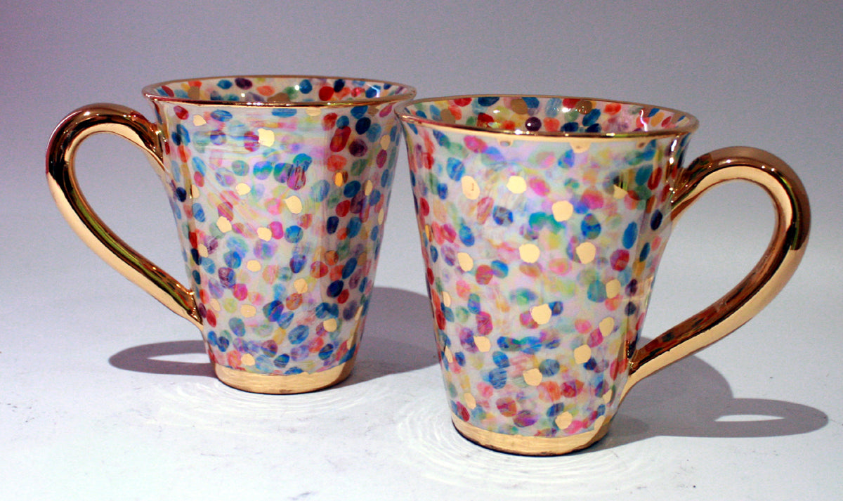 Large Confetti Mug with Gold Handle - MaryRoseYoung