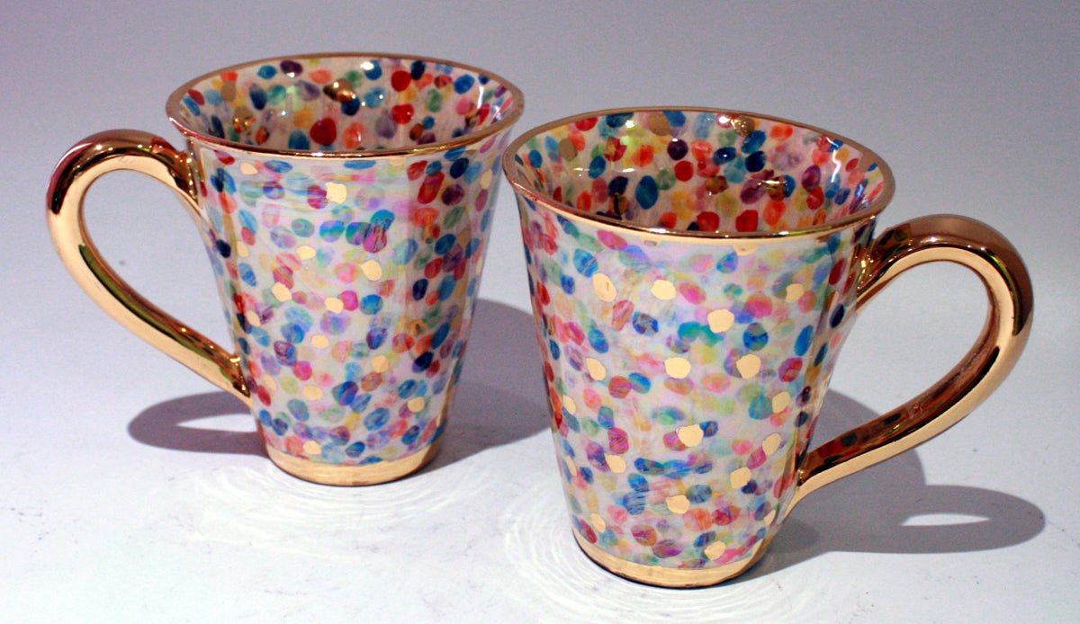 Large Confetti Mug with Gold Handle - MaryRoseYoung