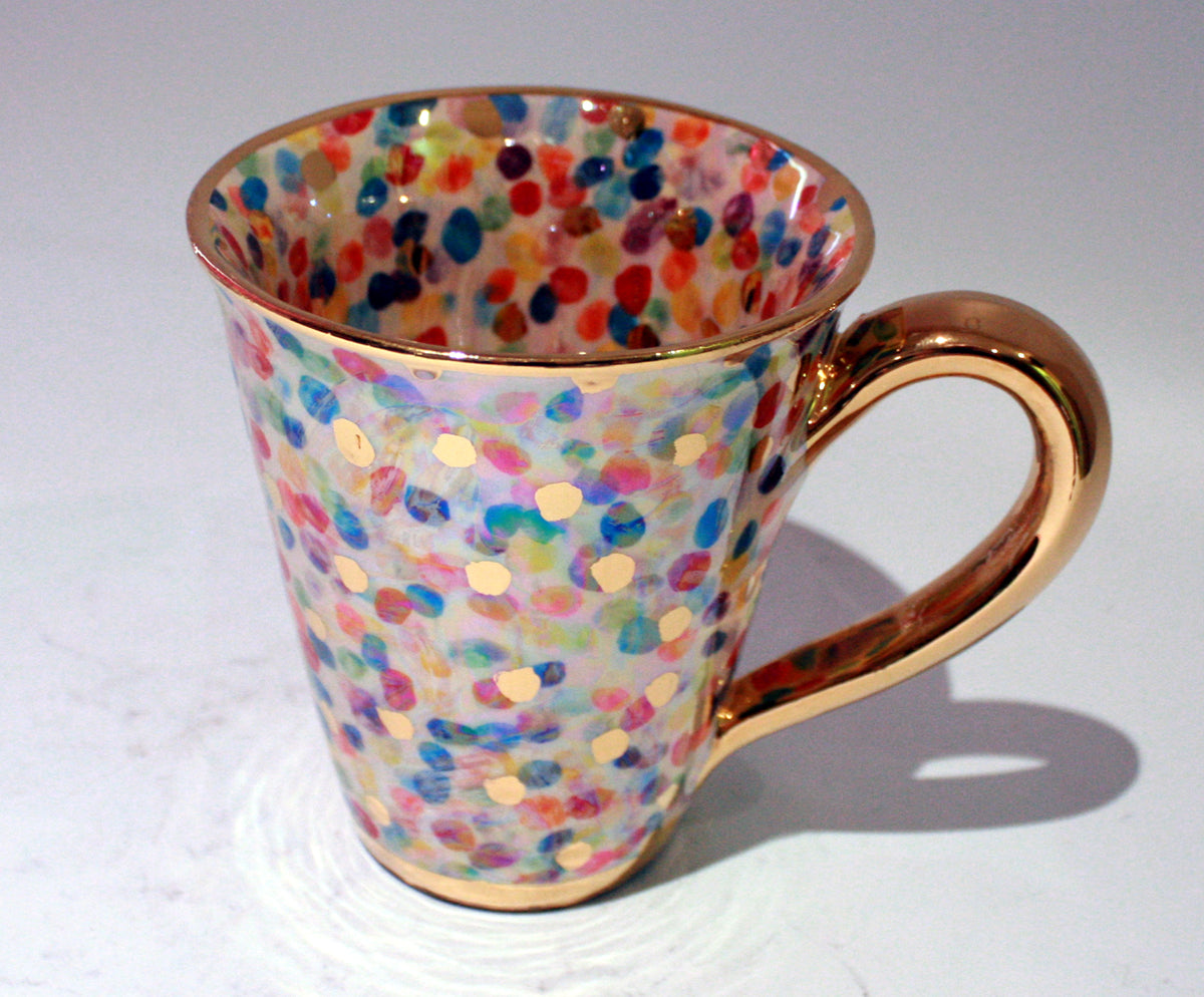 Large Confetti Mug with Gold Handle - MaryRoseYoung