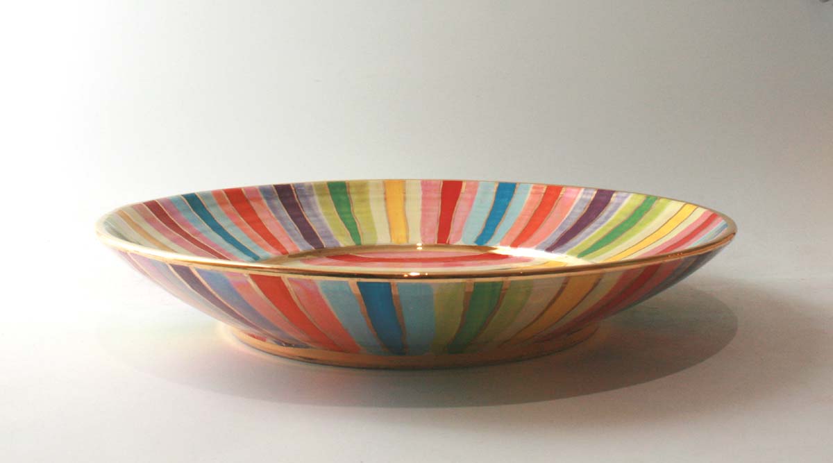 Giant Platter in Lustred Stripe