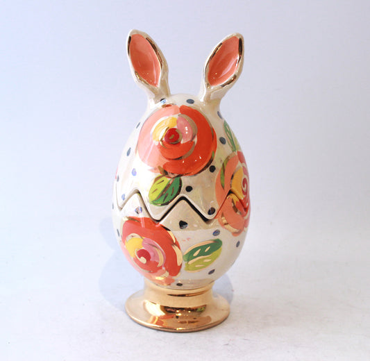 Easter Egg in Gold New Rose Polka Orange