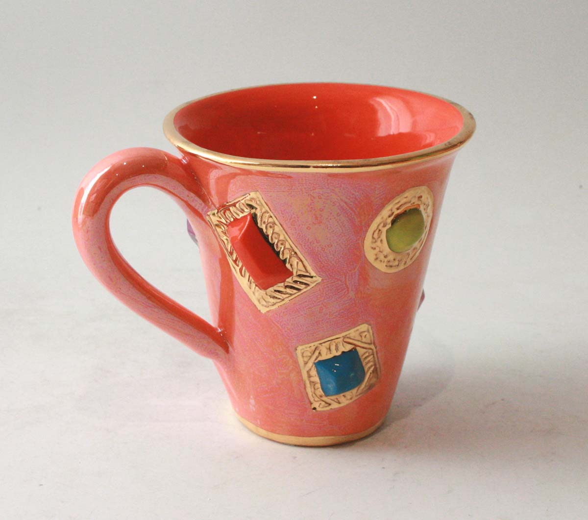 Large New Shape Jewelled Mug in Iridescent Orange