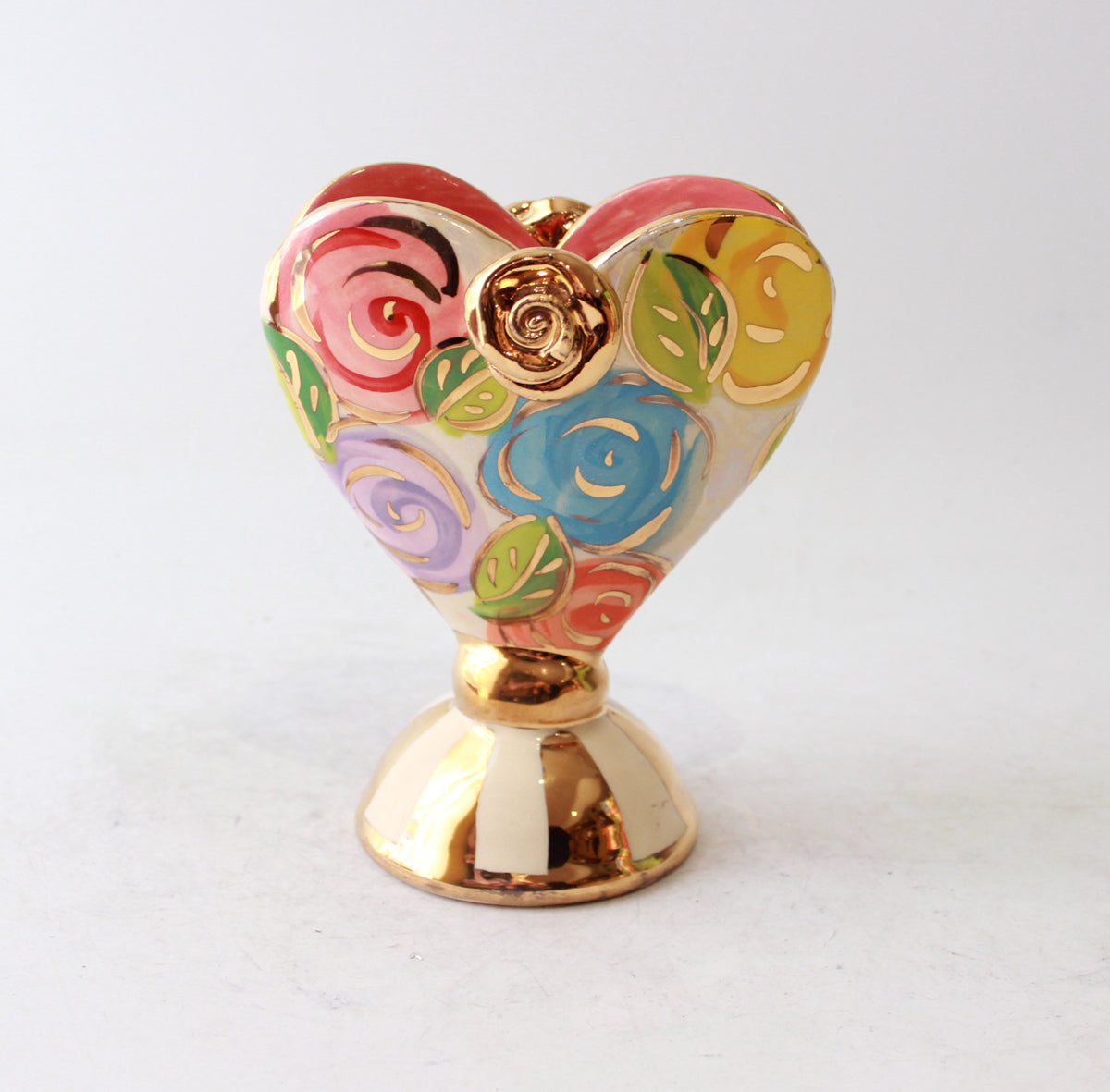 Baby Heart Vase in Pastel Block Rose