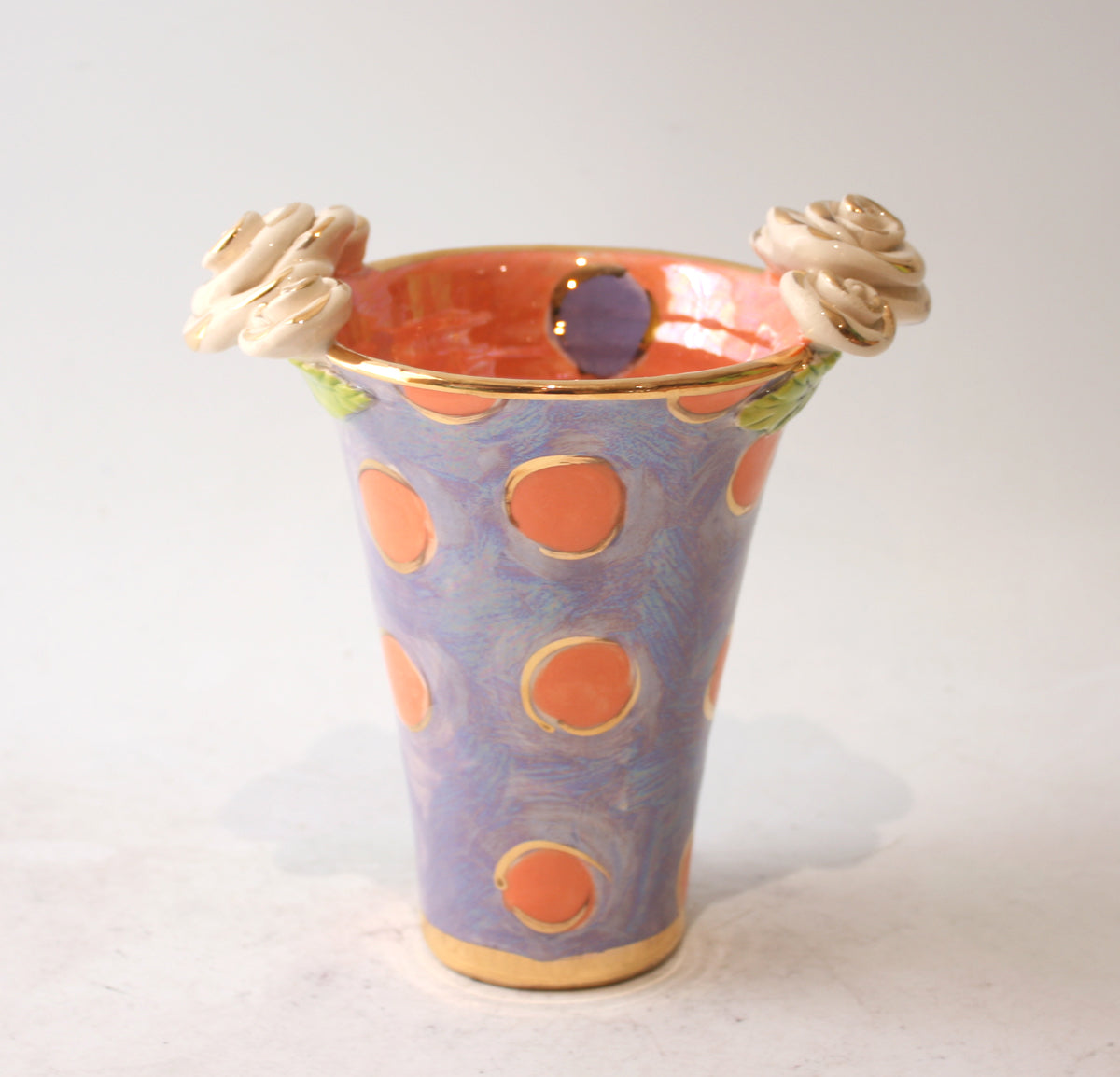 Tiny Flared Vase in Daisy Dots Purple
