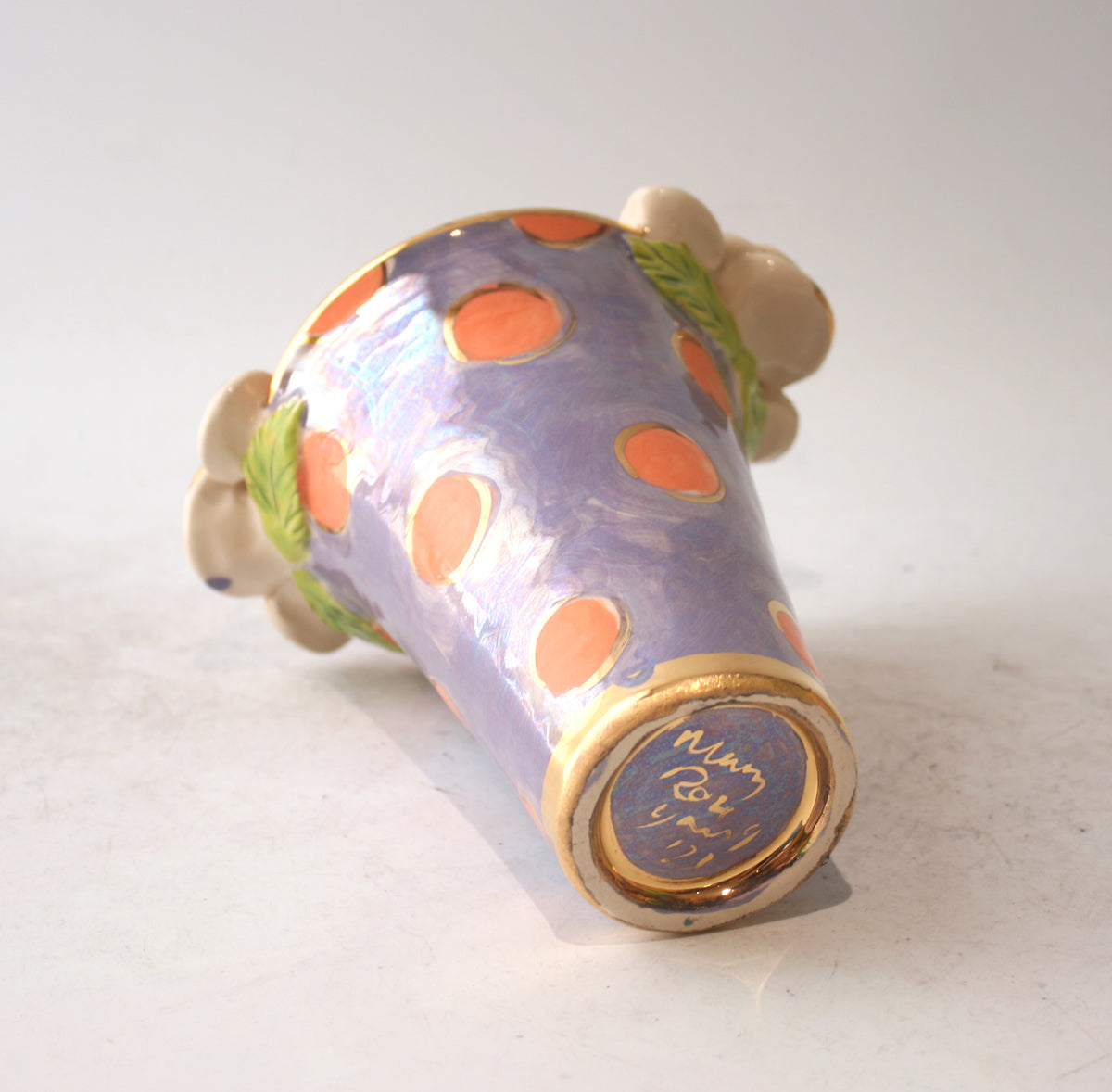 Tiny Flared Vase in Daisy Dots Purple