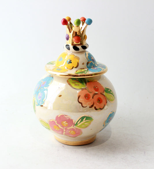 Crown Lidded Tea Caddy in Petit Fleur