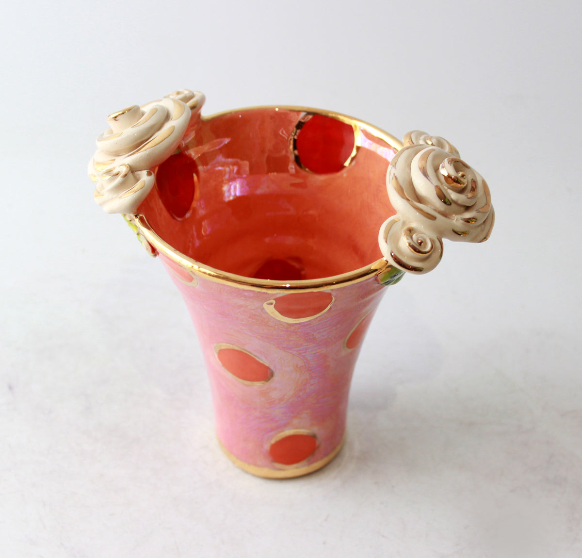 Tiny Flared Vase in Daisy Dots Pink
