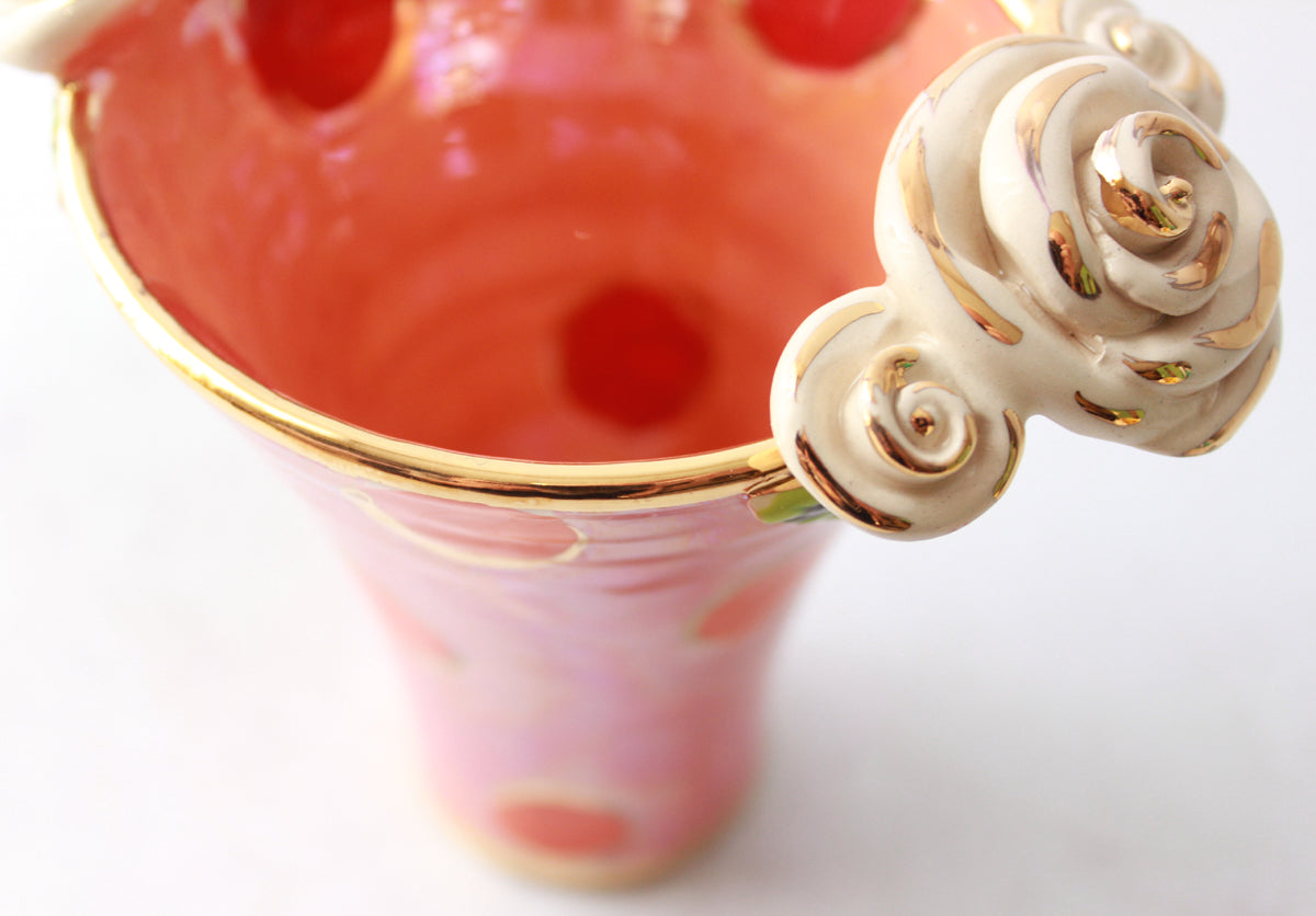 Tiny Flared Vase in Daisy Dots Pink