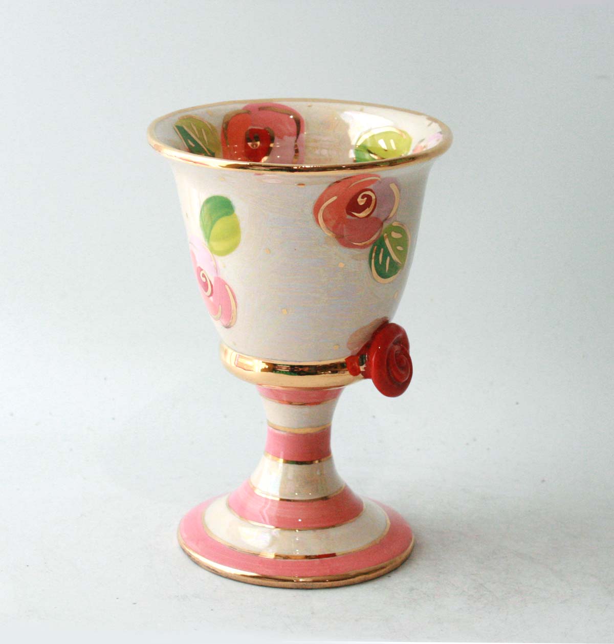 Goblet in Pink Rosebud on Iridescent White