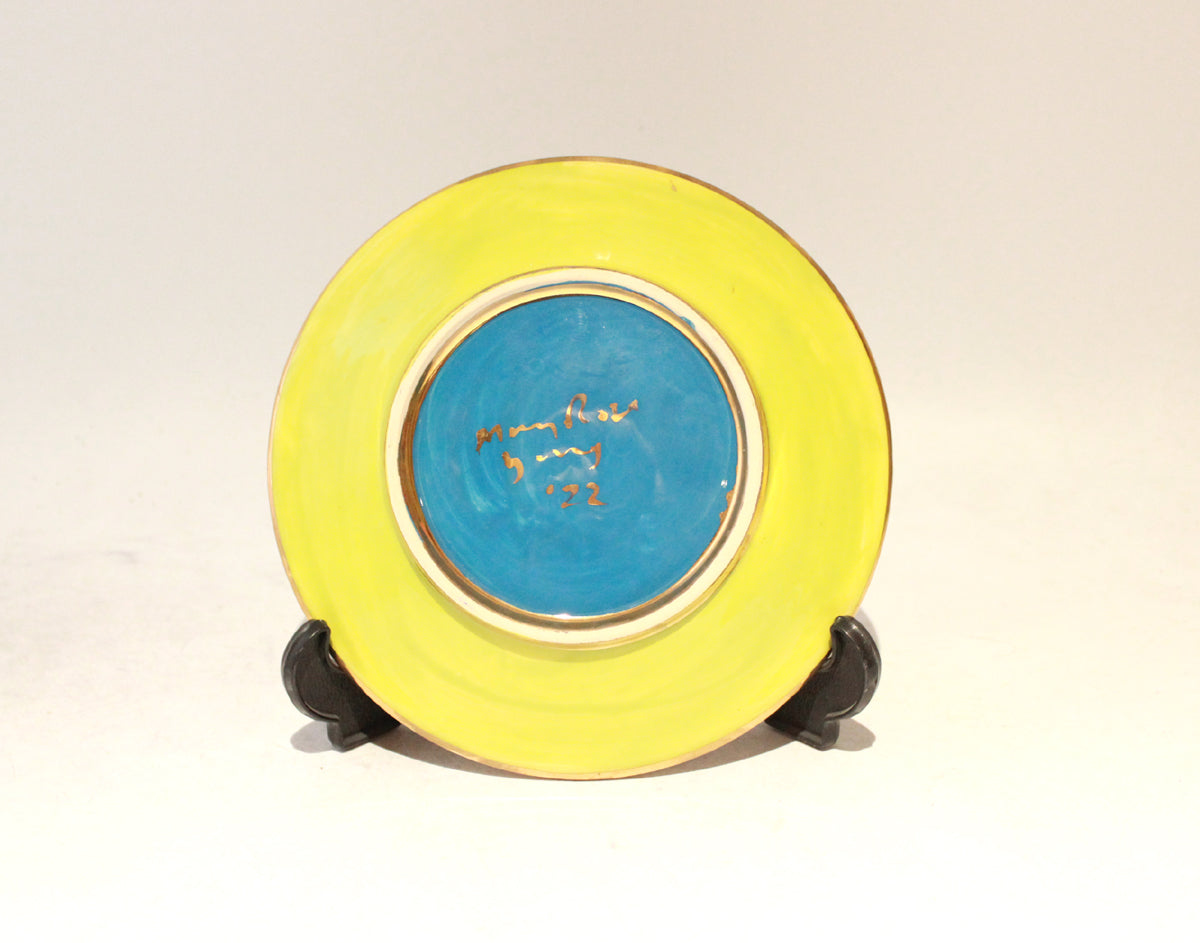 Mardi Gras Tea Plate in Green with Polka Fleur de Lys