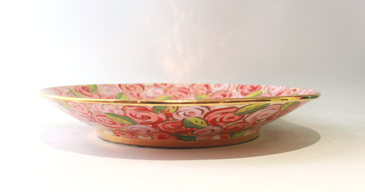 Giant Platter in Pink Rosebush