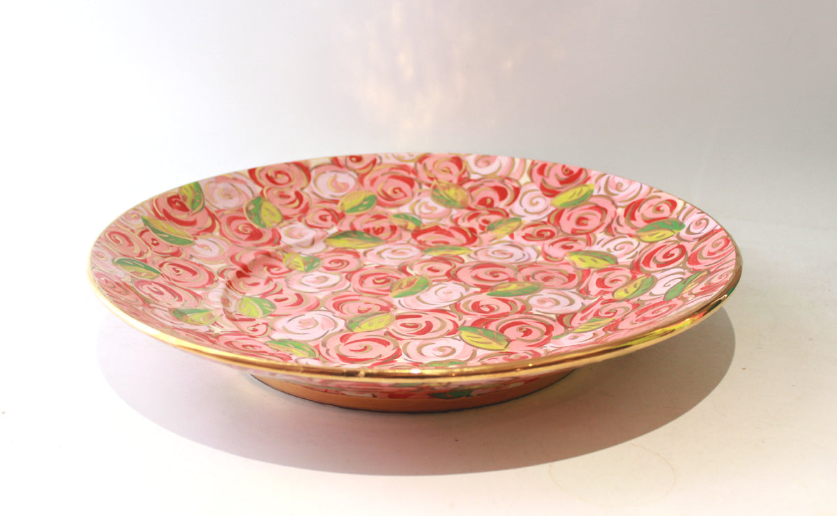 Giant Platter in Pink Rosebush