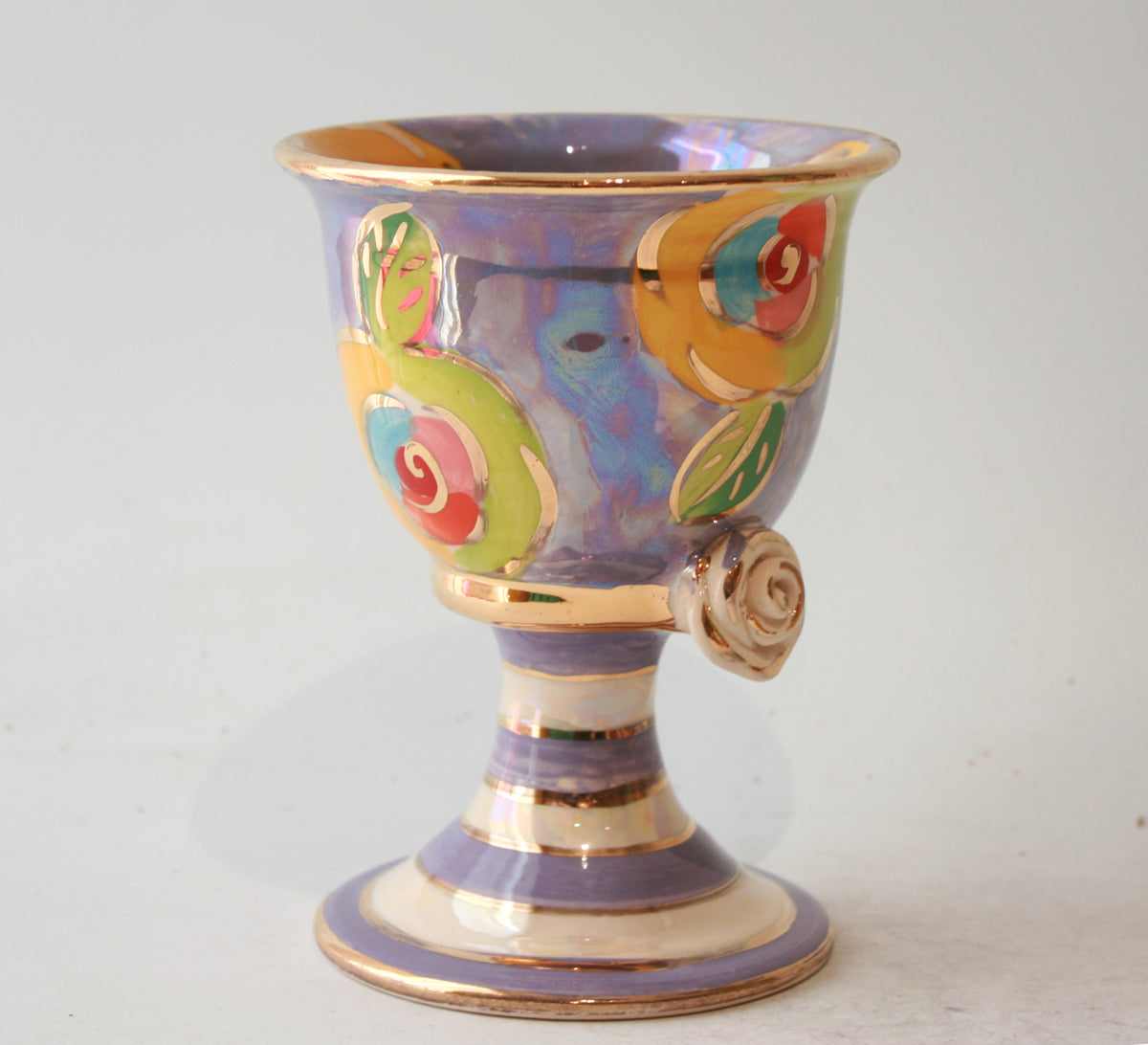 Goblet in Gold New Rose on Purple