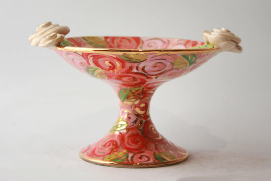 Cocktail Dish in Pink Rosebush