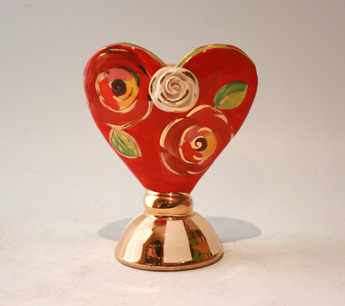 Baby Heart Vase in New Red New Rose