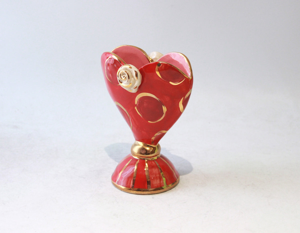 Baby Heart Vase in Royal Red