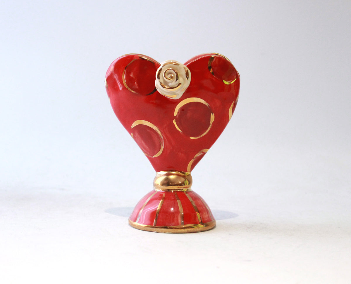 Baby Heart Vase in Royal Red