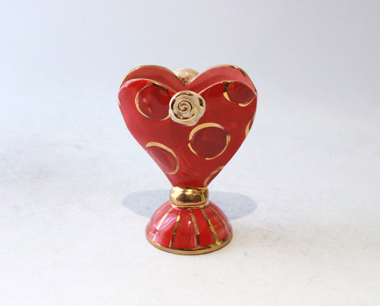 Baby Heart Vase in Royal Red